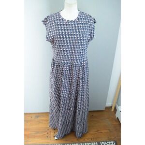 Boden Maxi Dress UK 12L US 8K Cap Sleeve Sunburst Black Pink Casual